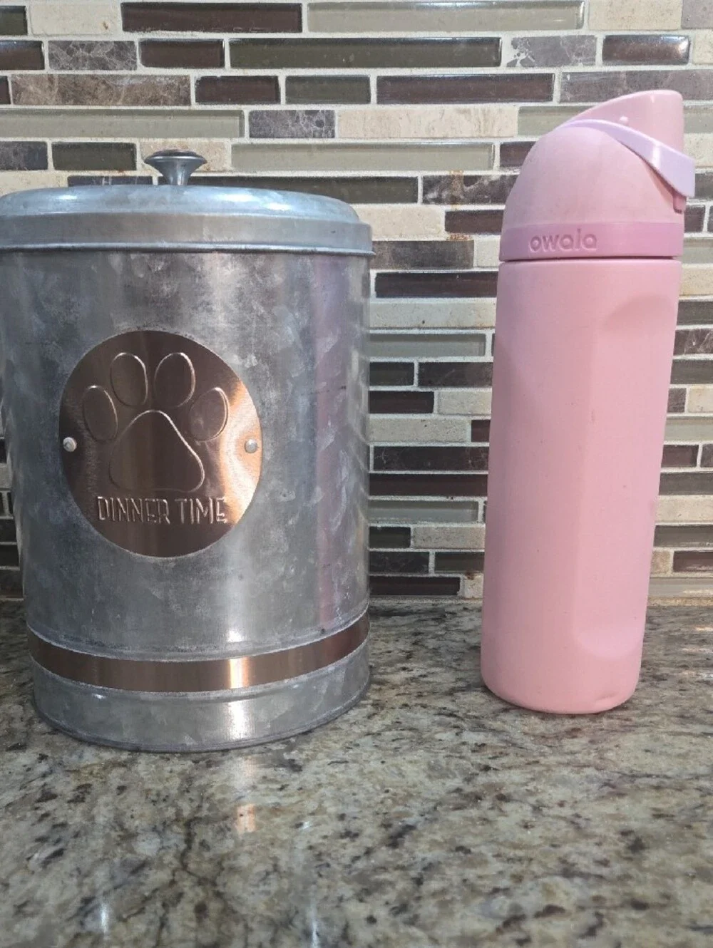 American Atelier Silver & Copper Pet Food Canister